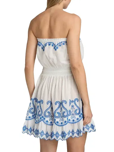 Ramy Brook Women's Natalia Embroidered Minidress - White - Size Large | Thumbnail 4 Ramy Brook Women's Natalia Embroidered Minidress - White - Size Large | Thumbnail 4