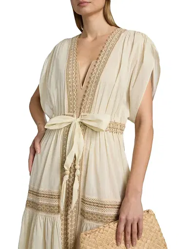 Ramy Brook Women's Audra Cotton Cover-Up Dress - Sandstone - Size Large | Thumbnail 5