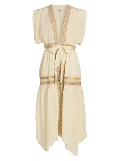 Ramy Brook Women's Audra Cotton Cover-Up Dress - Sandstone - Size Large | Thumbnail 1