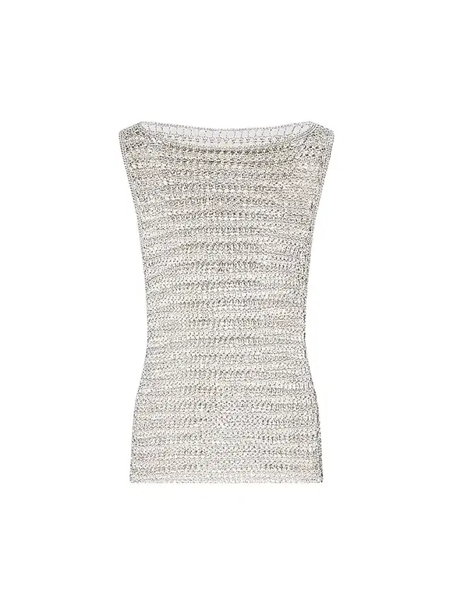 TWP Women's Cleo Metallic Crochet Tank - Sandshell