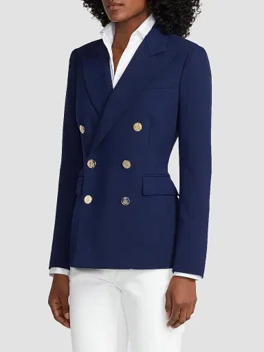 Ralph Lauren Collection Women's Camden Cashmere Double-Breasted Jacket - Navy | Thumbnail 4 Ralph Lauren Collection Women's Camden Cashmere Double-Breasted Jacket - Navy | Thumbnail 4