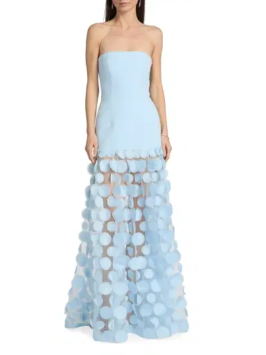 Bronx and Banco Women's Harper Strapless Circular Applique Gown | Thumbnail 3 Bronx and Banco Women's Harper Strapless Circular Applique Gown | Thumbnail 3