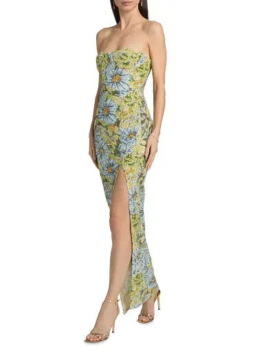 Bronx and Banco Women's Veronica Floral Sequined Strapless Maxi Dress - Yellow Multi | Thumbnail 2 Bronx and Banco Women's Veronica Floral Sequined Strapless Maxi Dress - Yellow Multi | Thumbnail 2