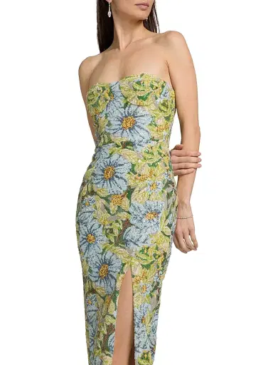 Bronx and Banco Women's Veronica Floral Sequined Strapless Maxi Dress - Yellow Multi | Thumbnail 6 Bronx and Banco Women's Veronica Floral Sequined Strapless Maxi Dress - Yellow Multi | Thumbnail 6