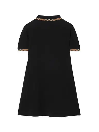 Burberry Little Girl's & Girl's Check-Trim Polo Shirtdress - Black - Size 8 | Thumbnail 2