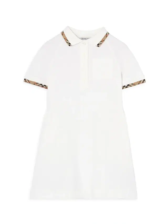 Burberry Little Girl's & Girl's Check Trim Polo Shirtdress - White