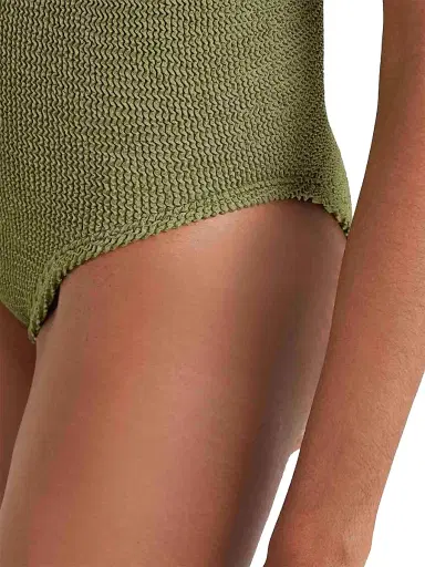 Hunza G Women's Celine O-Ring One-Piece Swimsuit - Metallic Moss | Thumbnail 6