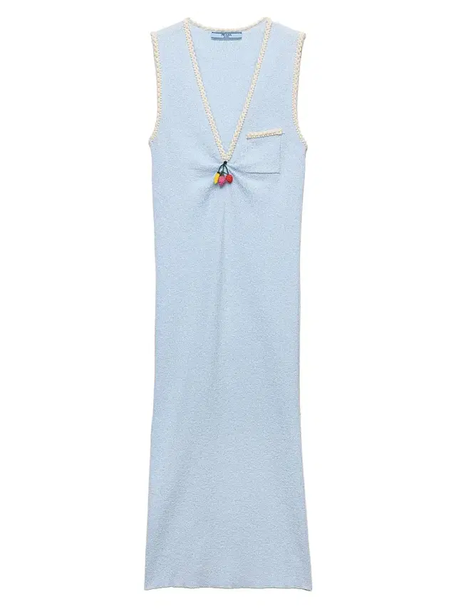 Women's Cotton Bouclé Dress - Blue