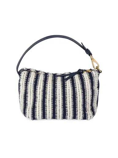 Miu Miu Women's Crochet and Leather Pouch - Blue | Thumbnail 3