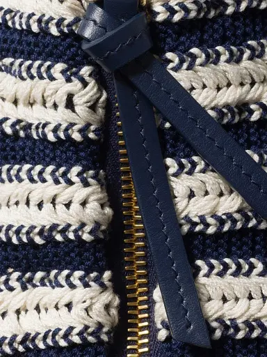 Miu Miu Women's Crochet and Leather Pouch - Blue | Thumbnail 5