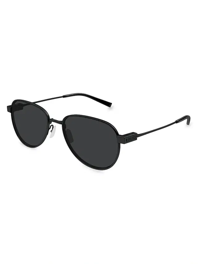 Saint Laurent Men's 53MM Round Metal Sunglasses - Black