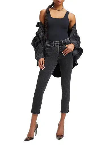 GOOD AMERICAN Women's Sculpting Modern Tank Bodysuit - Black | Thumbnail 2
