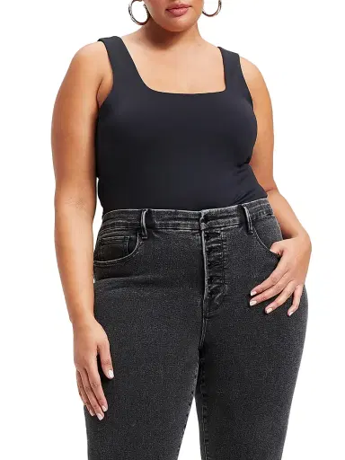 GOOD AMERICAN Women's Sculpting Modern Tank Bodysuit - Black | Thumbnail 3