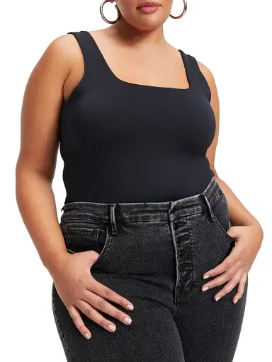 GOOD AMERICAN Women's Sculpting Modern Tank Bodysuit - Black | Thumbnail 7