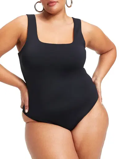 GOOD AMERICAN Women's Sculpting Modern Tank Bodysuit - Black | Thumbnail 8