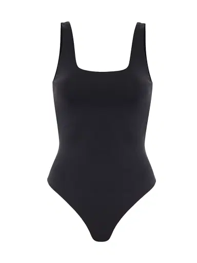 GOOD AMERICAN Women's Sculpting Modern Tank Bodysuit - Black | Thumbnail 1