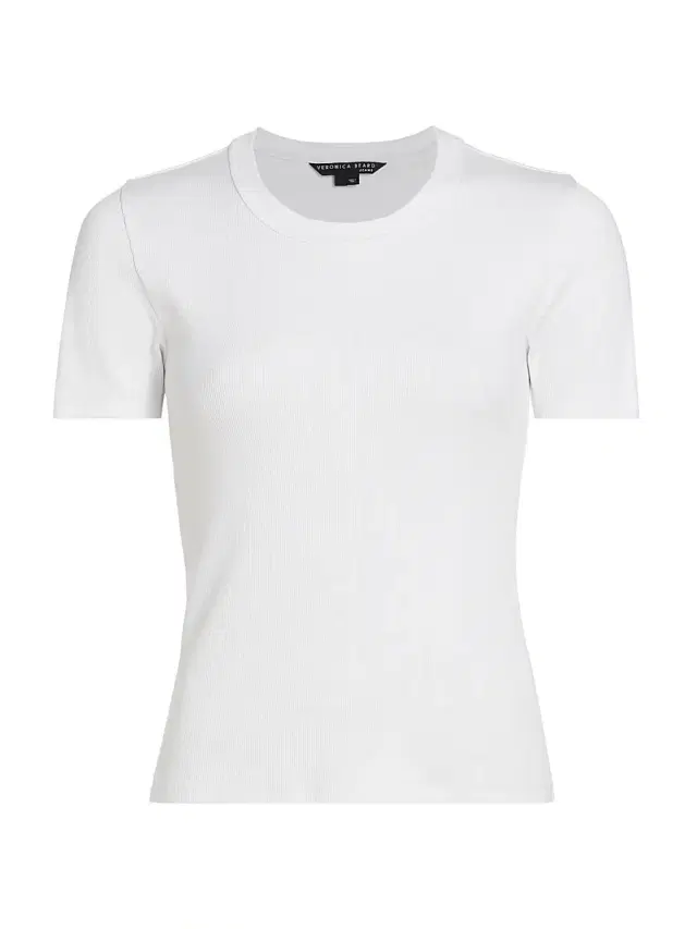 Women's Pruitt Rib-Knit Cotton-Blend T-Shirt - White