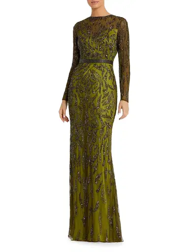 Mac Duggal Women's Illusion Sequin Gown - Olive - Size 20 | Thumbnail 1 Mac Duggal Women's Illusion Sequin Gown - Olive - Size 20 | Thumbnail 1