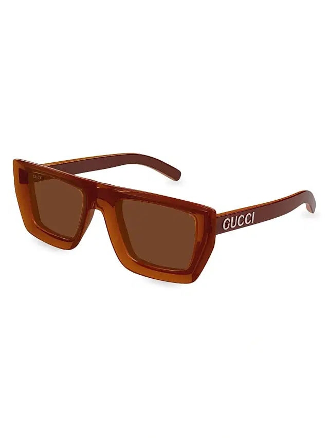 Gucci Men's Sunset Boulevard GG1723S 51MM Rectangular Sunglasses - Brown Caramel