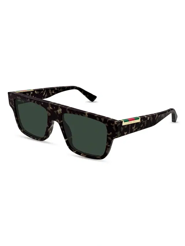 Gucci Men's Subtle Web 53MM Square Sunglasses - Havana Black Grey