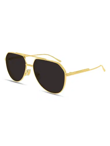 Bottega Veneta Men's Light Ribbon 60MM Pilot Metal Sunglasses - Gold Black | Thumbnail 1 Bottega Veneta Men's Light Ribbon 60MM Pilot Metal Sunglasses - Gold Black | Thumbnail 1