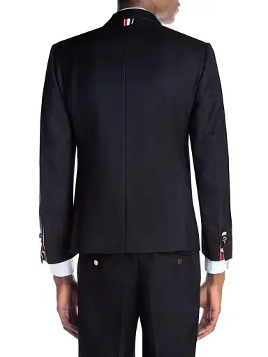 Thom Browne Men's Classic Wool Super 120S Wool Sport Jacket - Navy - Size Large | Thumbnail 5 Thom Browne Men's Classic Wool Super 120S Wool Sport Jacket - Navy - Size Large | Thumbnail 5