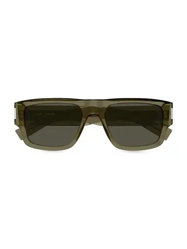 Saint Laurent Men's Naked Wirecore 55MM Square Sunglasses - Olive Grey | Thumbnail 3 Saint Laurent Men's Naked Wirecore 55MM Square Sunglasses - Olive Grey | Thumbnail 3