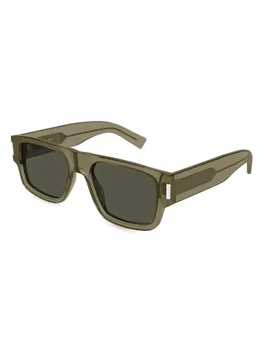 Saint Laurent Men's Naked Wirecore 55MM Square Sunglasses - Olive Grey | Thumbnail 1 Saint Laurent Men's Naked Wirecore 55MM Square Sunglasses - Olive Grey | Thumbnail 1