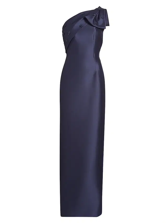 SACHIN BABI Women's Olivia One-Shoulder Mikado Gown - Washed Indigo
