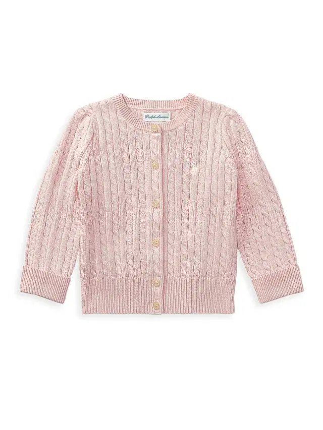 Polo Ralph Lauren Baby Girl's Cable-Knit Cotton Cardigan - Hint Of Pink 9 Months