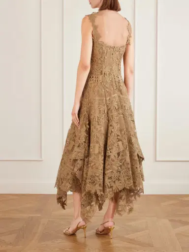 Oscar de la Renta Guipure-lace Midi Dress | Thumbnail 3 Oscar de la Renta Guipure-lace Midi Dress | Thumbnail 3