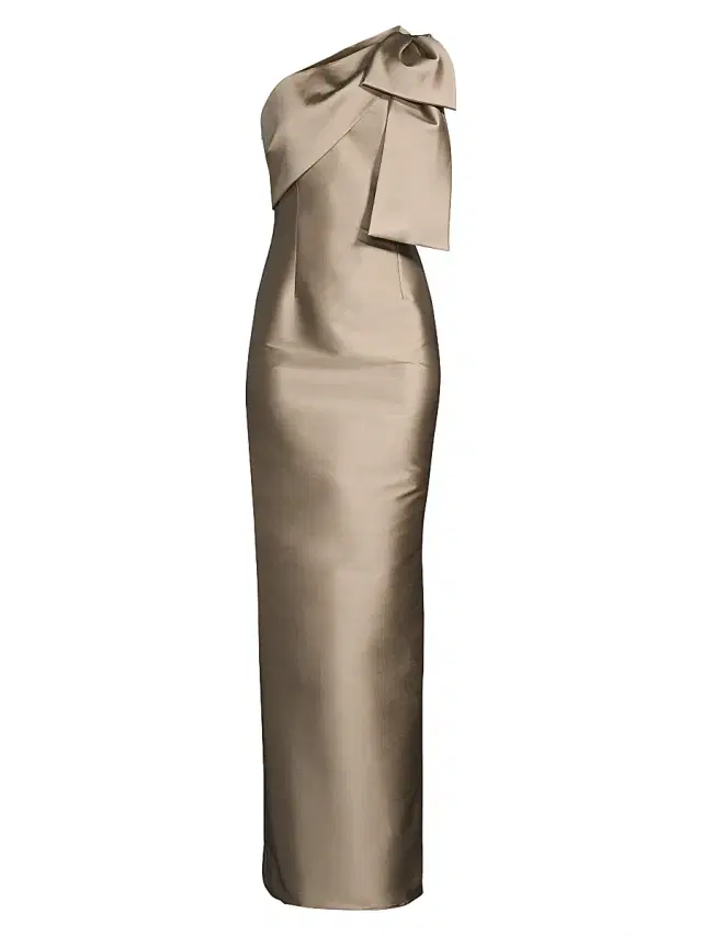 SACHIN BABI Women's Bonnie Satin One-Shoulder Gown - Pewter