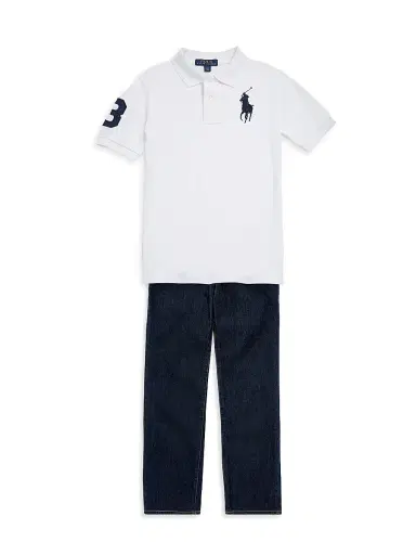 Polo Ralph Lauren Big Pony Cotton Mesh Polo - White - Size 3 | Thumbnail 2 Polo Ralph Lauren Big Pony Cotton Mesh Polo - White - Size 3 | Thumbnail 2