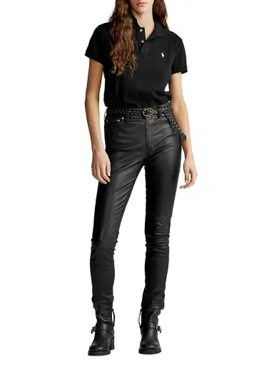 Polo Ralph Lauren Women's Classic Fit Short-Sleeve Polo - Polo Black White - Size XS | Thumbnail 2