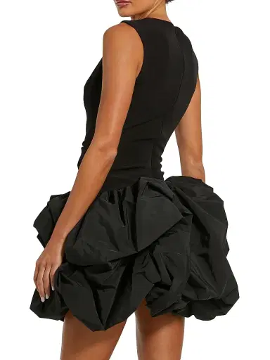 Mac Duggal Women's Gathered Taffeta Cocktail Minidress - Black | Thumbnail 2