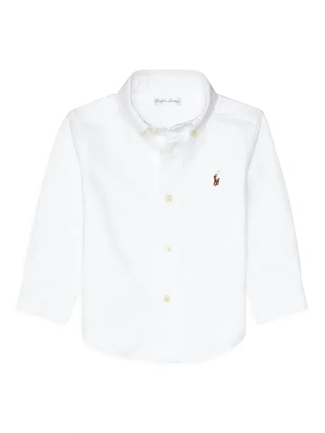Polo Ralph Lauren Baby Boy's Cotton Oxford Sportshirt - White 3 Months