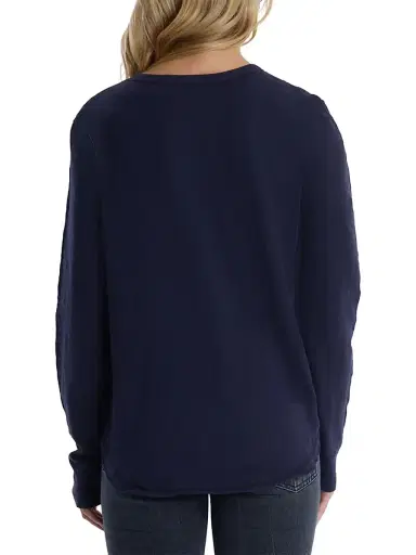 Wilt Women's Long Sleeve V-Neck with Raw Hem Shirttail T-Shirt - Peacoat | Thumbnail 5 Wilt Women's Long Sleeve V-Neck with Raw Hem Shirttail T-Shirt - Peacoat | Thumbnail 5