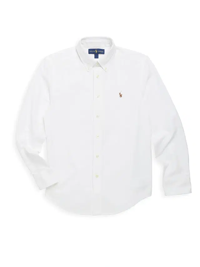 Little Boy's & Boy's Cotton Oxford Sport Shirt - White