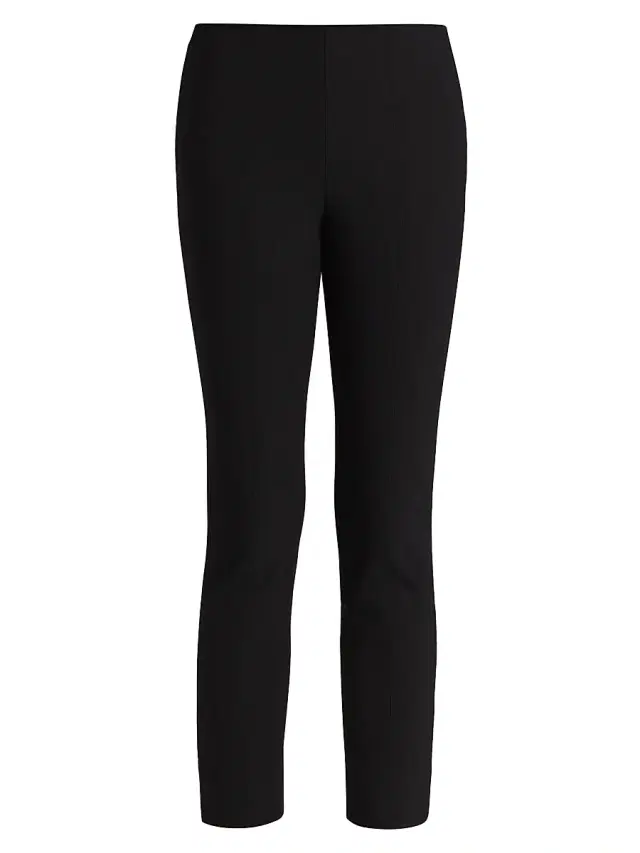 Vince Women's Bobbi Stitch-Front Seamed Mid-Rise Leggings - Black