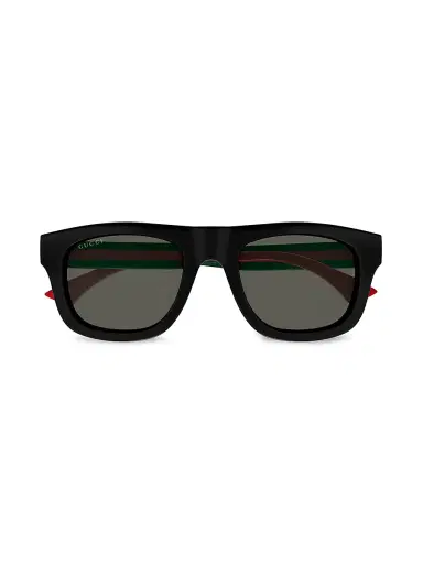 Gucci Men's New Pop Web 52MM Square Sunglasses - Black | Thumbnail 3 Gucci Men's New Pop Web 52MM Square Sunglasses - Black | Thumbnail 3