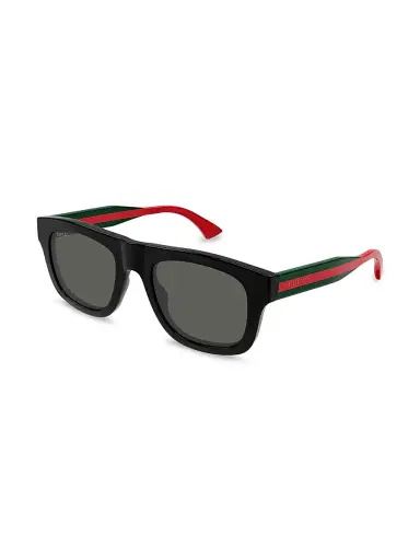 Gucci Men's New Pop Web 52MM Square Sunglasses - Black | Thumbnail 1 Gucci Men's New Pop Web 52MM Square Sunglasses - Black | Thumbnail 1