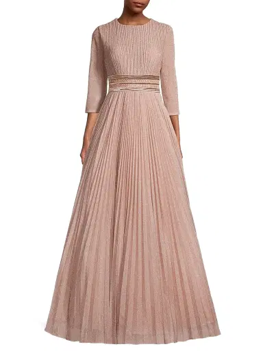 Mac Duggal Women's Shimmering Pleated A-Line Gown - Rose Gold - Size 16 | Thumbnail 2