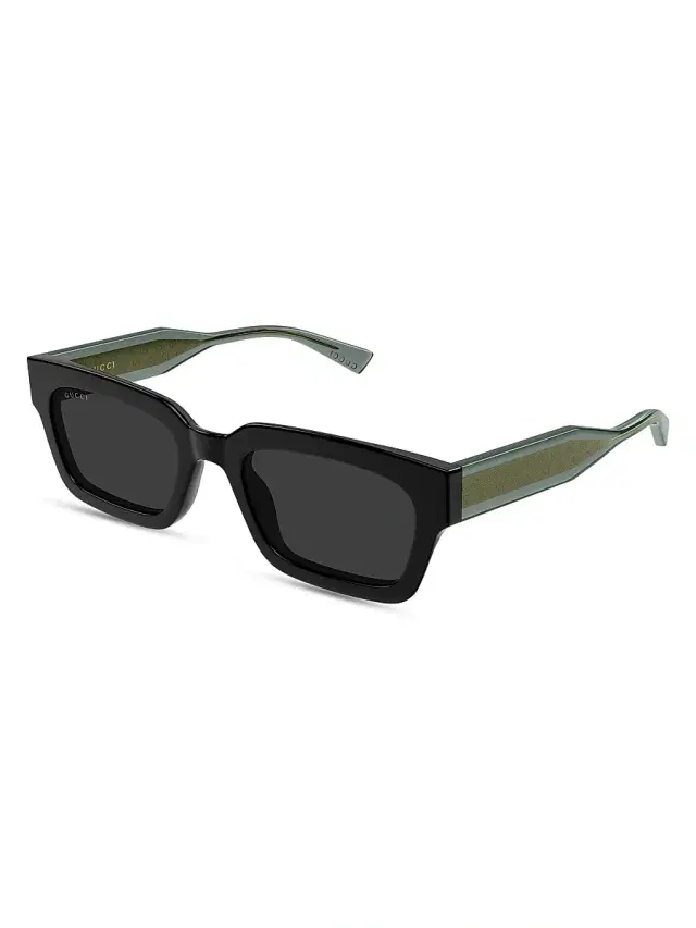 Gucci Men's Monogram Wirecore 53MM Rectangular Sunglasses - Black