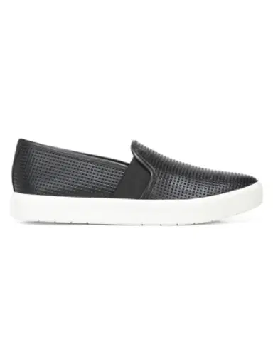 Vince Women's Blair Perforated Leather Slip-On Sneakers - Black - Size 7.5 | Thumbnail 1