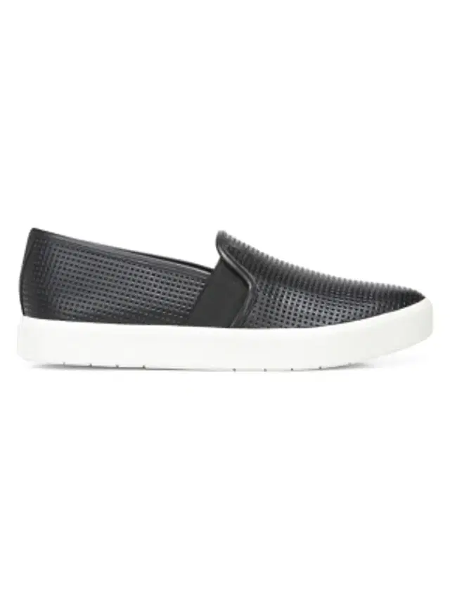 Vince Women's Blair Perforated Leather Slip-On Sneakers - Black