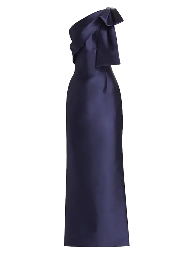 SACHIN BABI Women's Bonnie Satin One-Shoulder Gown - Midnight Sky