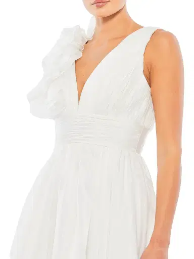 Mac Duggal Women's Ruffle Shoulder Minidress | Thumbnail 4 Mac Duggal Women's Ruffle Shoulder Minidress | Thumbnail 4