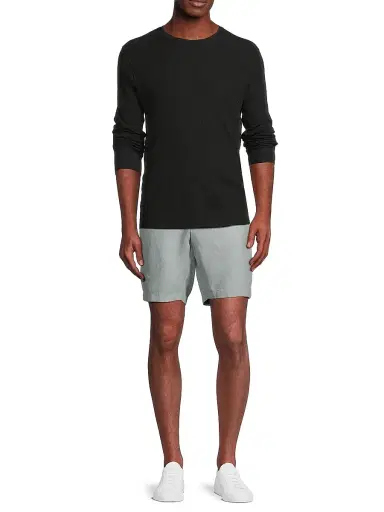 Vince Men's Thermal Crewneck Long-Sleeve T-Shirt - Black - Size Small | Thumbnail 2