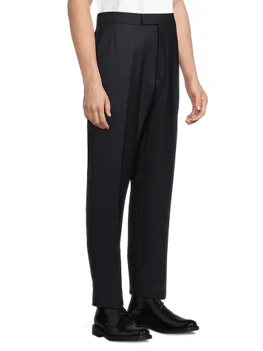 Thom Browne Men's Fit 1 Back-Strap Wool Twill Trousers - Navy - Size XL | Thumbnail 4 Thom Browne Men's Fit 1 Back-Strap Wool Twill Trousers - Navy - Size XL | Thumbnail 4