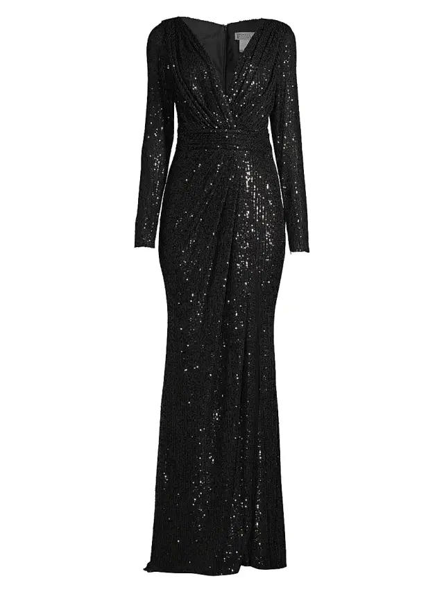 Mac Duggal Women's Sequined Evening Gown - Black